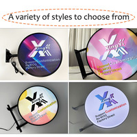 Enseigne lumineuse LED pour entreprise, boîte à lumière ronde illuminée, grand logo d'entreprise en acrylique, panneau publicitaire extérieur étanche