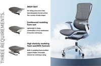 Chaise de bureau ergonomique SITSTAR, chaise de direction, soutien lombaire, chaise pivotante en maille, ANSI/BIFMA X5.1-2017 EN 1335, projet ODM