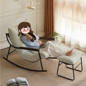 Fauteuil à bascule rétro, fauteuil inclinable individuel, canapé relaxant, chaise balançoire pour salon et balcon - Product Image 4