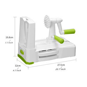5 lưỡi Rau xoắn ốc cắt hướng dẫn sử dụng tay quây <span class=keywords><strong>Slicer</strong></span> cho salad chuẩn bị gia đình nấu ăn - Product Image 2