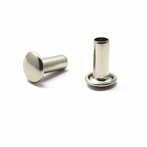 Remaches huecos de acero de hierro niquelado de cabeza redonda única al por mayor para zapatos botas bolsas - Product Image 2