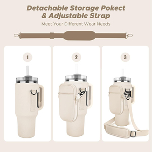 Mini sac en toile à motif floral personnalisé avec bandoulière réglable <span class=keywords><strong>porte</strong></span>-bouteille d'eau pour le sport randonnée refroidisseur de coke confortable - Product Image 3