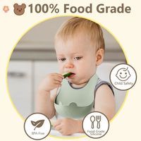 Bavoirs d'alimentation en silicone lavables, écologiques, sans BPA, nouvelle conception JiaZhiLe, pour bébés de 6 à 24 mois, imperméables