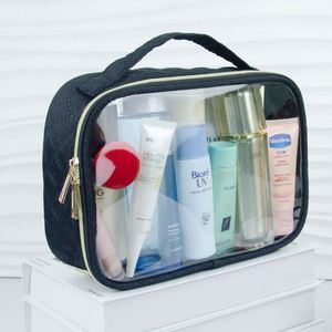 Clear PVC <b>Makeup</b> <b>Bag</b> with Handle Large Capacity Travel Cosmetic Pouch - Product Image 3