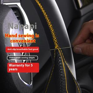 Funda Deportiva para Volante de Cuero, Cosida a Mano, Compatible con Volkswagen Tiguan L, Lavida, Passat, <span class=keywords><strong>Bora</strong></span>, Golf 7, Toyota, Ford - Product Image 4