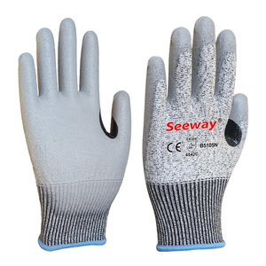 Guantes de Trabajo Seeway de Alta Calidad con Recubrimiento de PU en la Palma con Puntos de Protección de Cinco Niveles de Corte HPPE - Product Image 6