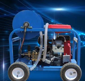Machine de nettoyage de canalisations de drainage moteur, nettoyeur de canalisations à jet d'eau 500 bars, pompe importée d'Italie - Product Image 1