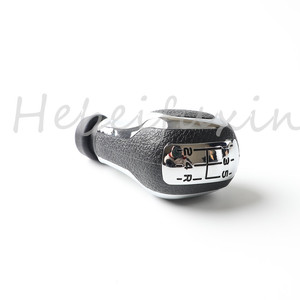 Pomo de palanca de cambios de coche, cubierta plateada de cuero negro, ergonómico, para Peugeot 307, 308, 408, Citroen C2 - Product Image 3