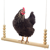 Gallinas pájaro loro entrenamiento Original madera Color pollo juguetes con campanas colgantes madera pollo columpio pájaro casa