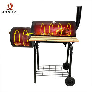Barbecue au charbon de bois Hongyi avec fonction fumoir, 60 cm, chariot, pour usage extérieur, maison et villa - Product Image 2