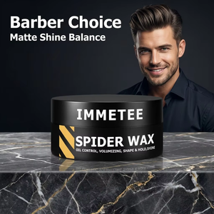 IMMETEE Cire Coiffante Professionnelle Effet Araignée Fixation Forte, Pommade Coiffante Longue Durée Volumisante pour Hommes, Cire Capillaire en Fibres pour Salon 100g - Product Image 3