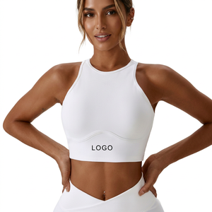Nouveau débardeur de sport et yoga personnalisé, haute qualité, léger, extensible dans quatre directions, dos nu, côtelé, ajouré, ajusté, haute performance - Product Image 2