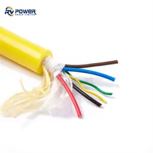 Yellow PUR Sheath Underwater Fiber Optic Wires and Power Line Hybrid Cable for Communication