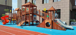 Nouveau <span class=keywords><strong>bac</strong></span> <span class=keywords><strong>à</strong></span> <span class=keywords><strong>sable</strong></span> multifonctionnel assemblé en bois pour enfants mur d'eau en bois petite aire de jeux extérieure avec pots de fleurs - Product Image 3