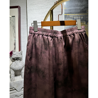 Pantalon décontracté pour femme, style chinois, taille élastique, amincissant, en soie Xiangyun Sha, coupe droite et large, 7931