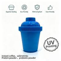 Conteneur en plastique PP bleu de qualité alimentaire en gros avec bouchon à vis pour probiotiques