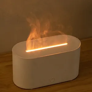 2024 nouveau 130ml capacité bureau 3D feu flamme humidificateur coloré lumière air huile essentielle diffuseur d'arôme pour chambre