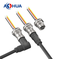 Connecteur de capteur 2PIN M12 6A Power DC Connector moulé avec câble 18/20/22/24 AWG pour Led