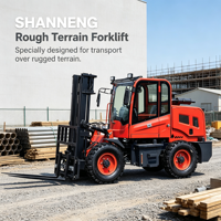 Chariot élévateur tout-terrain lourd SHANNENG de 2 tonnes avec moteur YUNNEI EPA4, pneus pleins, châssis intégré pour l'exploitation minière et les carrières