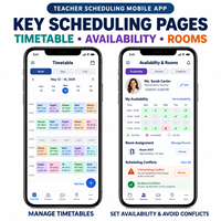 Développement d'une application de planification des cours avancée pour les enseignants, compatible iOS et Android, avec gestion du calendrier et des disponibilités des professeurs