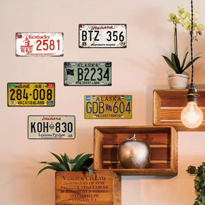 <span class=keywords><strong>Plaque</strong></span> de <span class=keywords><strong>plaque</strong></span> d'<span class=keywords><strong>immatriculation</strong></span> en métal personnalisée, décoration murale automobile pour garage, bar, man cave, cadeau pour les amateurs de voitures, style vintage - Product Image 3