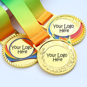 Medaglia Sportiva Personalizzata 3D Placcata Oro, Medaglia Premio per Maratona con Incisione Laser, Stampa UV e Smalto Duro - Product Image 2