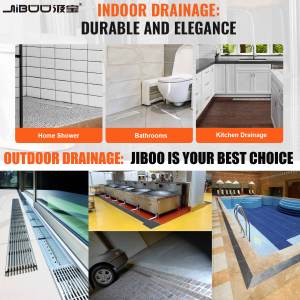 Drain de sol en acier inoxydable <span class=keywords><strong>anti</strong></span>-<span class=keywords><strong>odeur</strong></span> de luxe avec insert pour carrelage, siphon de drainage, filtre à cheveux, tranchée, baignoire extérieure - Product Image 3