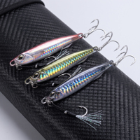 Leurres de pêche, leurre de jigging 20g 30g 40g 60g, leurre métallique lumineux à longue portée pour eau salée, leurre dur pour la pêche en haute mer