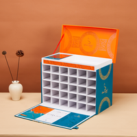 Boîte en carton rigide à double porte avec impression UV personnalisée, plusieurs compartiments, pour emballages cadeaux de Noël, vente en gros