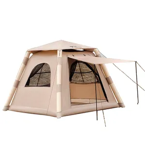 Thương hiệu sản phẩm mới tùy chỉnh Air Dome bơm Inflatable Canvas cabin cắm trại ngoài trời lều du lịch 4 mùa Lều Inflatable Air lều