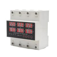 Relais de récupération automatique 400V AC 63A 100A Affichage numérique Rail DIN 3 phases 50Hz 230V Stabilisateurs SVC 4P Protection de tension réglable