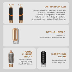 Sèche-cheveux et styler professionnel 5-en-1 700W pour salon, kit boucleur automatique + diffuseur + <span class=keywords><strong>brosse</strong></span> <span class=keywords><strong>chauffante</strong></span>, fonction ionique, plusieurs températures pour hôtels et salons - Product Image 2