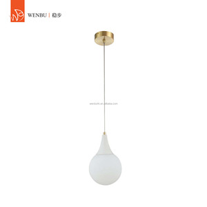 Teardrop <b>alabaster</b> Pendant <b>Lamp</b> brass bedroom bedside villa hotel light - Product Image 1