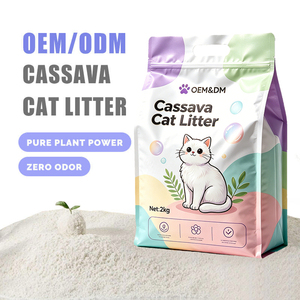 Litière pour chat à base de manioc <span class=keywords><strong>comestible</strong></span>, écologique, légère, à faible traçabilité, hautement absorbante, sans poussière, agglomération rapide, à base végétale - Product Image 1