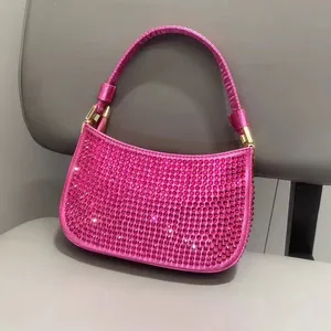 ピンクのラインストーンバッグクラッチ財布女性用ラインストーンクラッチバッグ高級ウェディングイブニングバッグ財布とハンドバッグ2023卸売