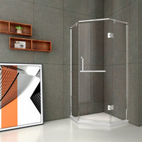 Salle de douche Diamond Type Cadre en aluminium Cabine de douche Vente chaude Portes de douche