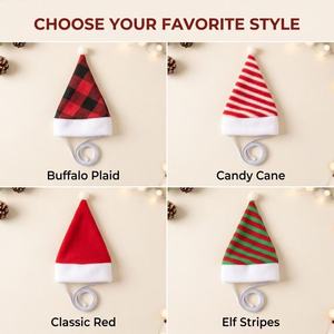 Gorro Navideño Ajustable para Mascotas con Correa Elástica para la Barbilla, Gorro Navideño Clásico de Felpa Roja para Perros y <span class=keywords><strong>Gatos</strong></span> Pequeños y Medianos - Product Image 2
