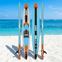 Planche de paddle gonflable Inflatogo 14' Race Board pour lacs et rivières, construction en PVC Drop Stitch, écologique, pliable, kit de réparation, pompe