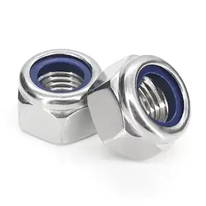 Din985 Nylon Nut M2 M2.5 M3 M4 M5 M6 M8 Customized Hexagon Aluminum stainless steel Nylon Insert Lock Nuts