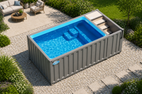 Piscine conteneur compacte en acier pour espaces extérieurs résidentiels