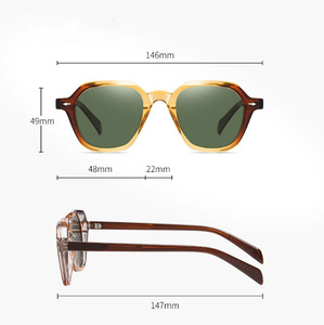 New Fashionable Retro UV400 Sunglasses <b>for</b> Men and Women Blue Frame Anti-Blue Same Plate Design - Product Image 4