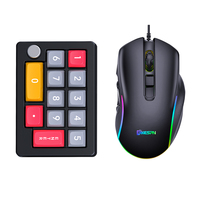 Clavier mécanique filaire et souris combo K808 avec rétroéclairage RGB, touches macro à axe rouge, pavé numérique - Pour le gaming