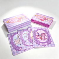 Cartes de tarot éducatives portables personnalisées en gros, écologiques, violettes, avec manuel d'utilisation, pour usage familial, noir et or