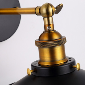 Wall <b>Lamp</b> Iron Shade E26 Incandescent Bulb <b>Switch</b> Control Industrial Style Lighting Fixture - Product Image 4
