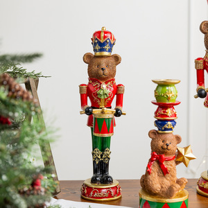 Nouvelle Décoration de Noël 2026 : Soldat Casse-Noisette Ours en Résine pour Vitrine et Accessoire Photo - Product Image 2