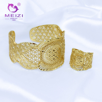Ensemble de bijoux MEIZI en argent plaqué diamant, bracelet et bague pour fiançailles, style religieux orthodoxe, cadeau d'anniversaire