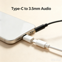Adaptateur USB-C vers casque Qin 11,5 cm F22 avec microphone, en PVC écologique, pour smartphones Android