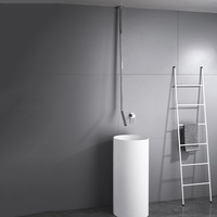 Style européen laiton colonne verticale bassin plafond suspendu goutte d'eau robinet froid et chaud plafond suspendu tuyau BF453