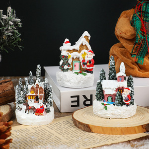 <span class=keywords><strong>Casa</strong></span> <span class=keywords><strong>de</strong></span> Navidad Iluminada con Diseño <span class=keywords><strong>de</strong></span> Dibujos Animados para Muñeco <span class=keywords><strong>de</strong></span> Nieve, Decoración Navideña <span class=keywords><strong>de</strong></span> Resina <span class=keywords><strong>de</strong></span> Estilo Europeo Moderno para Micropaisajes - Product Image 4
