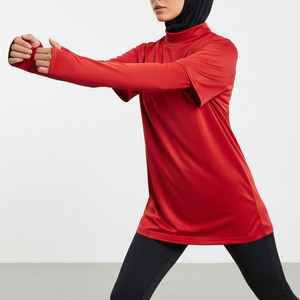 Haut de sport modeste pour femme à manches longues, idéal pour l'entraînement et le sport, de haute qualité - Grande Vente - Product Image 1